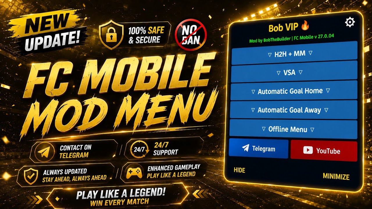 FC MOBILE 26 MOD MENU | LATEST VERSION MOD APK | H2H & VSA HACK | ANTIBAN 100%