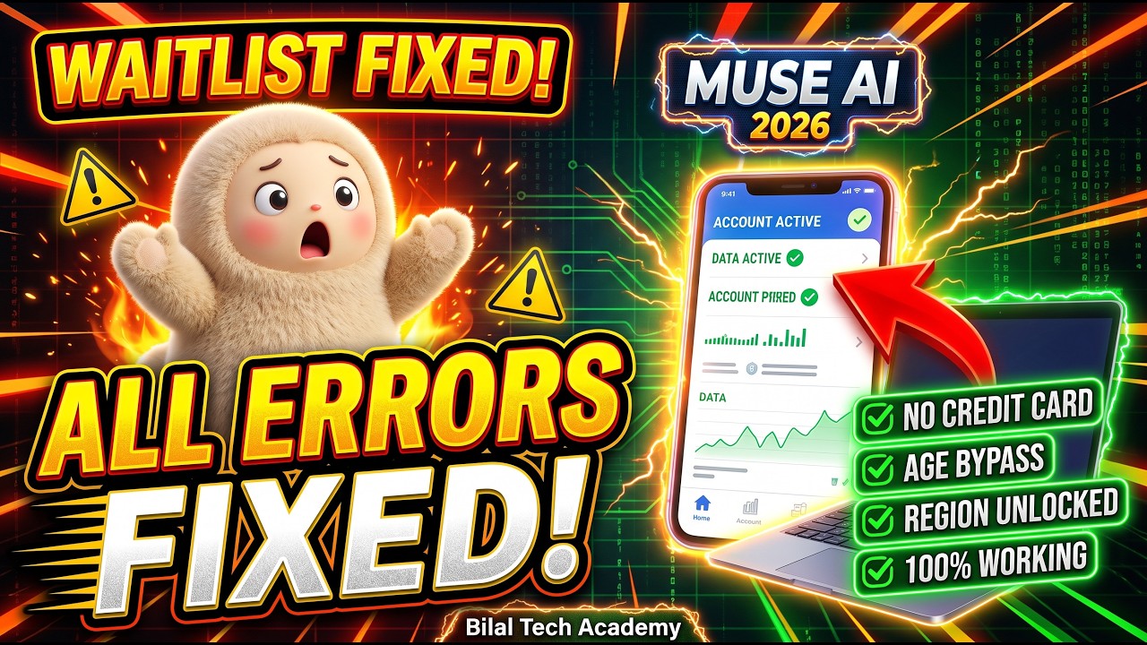 Muse AI Full Course 2026 | Create Unlimited Accounts, Fix Region, Waitlist & Age Verification
