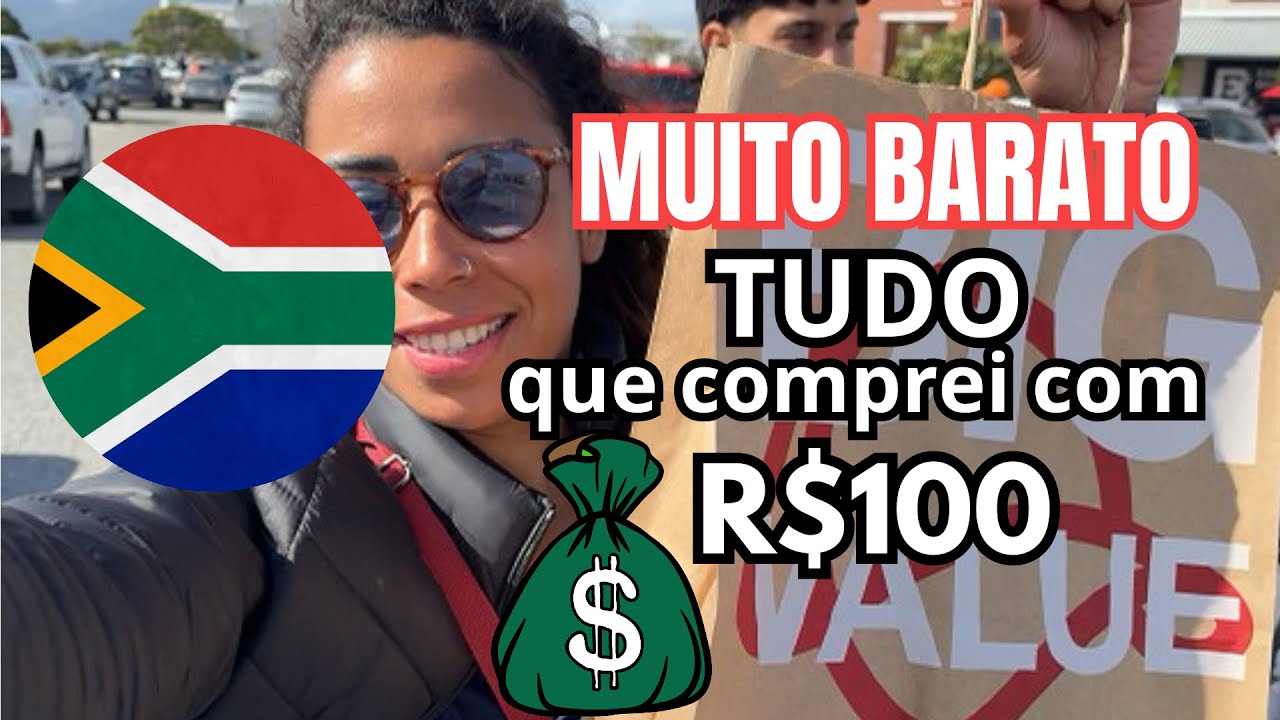 fazendo compras no shopping com R$100 na África do Sul