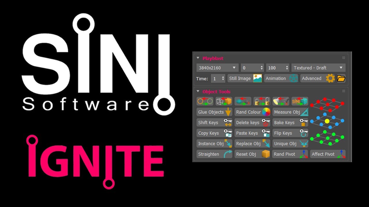 SiNi Software: IgNite - Playblast, Object Tools, Settings (MULTI-SUBS)