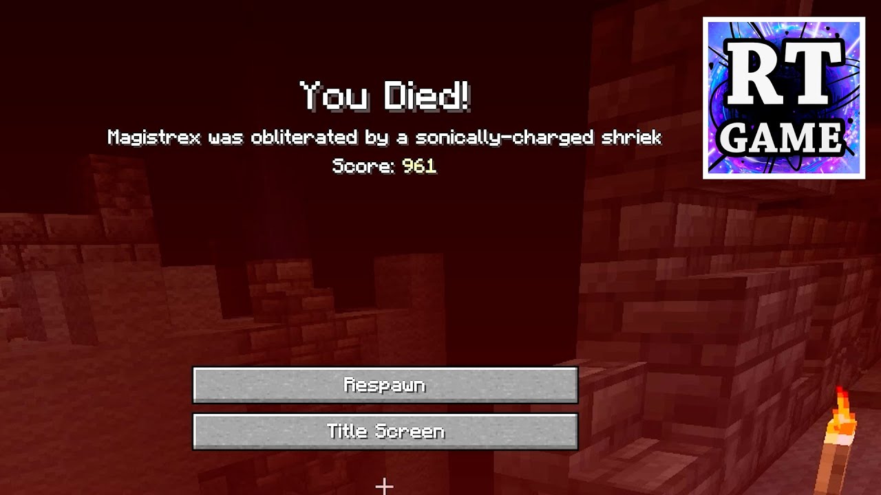 RTGame fights The Warden in Minecraft