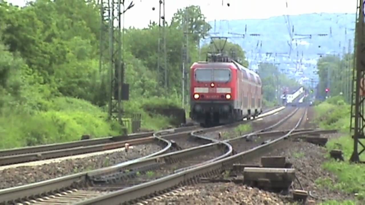 Plasser & Theurer Bauzug, BR185, BR151, BR143, 2x BR425 bei Unkel