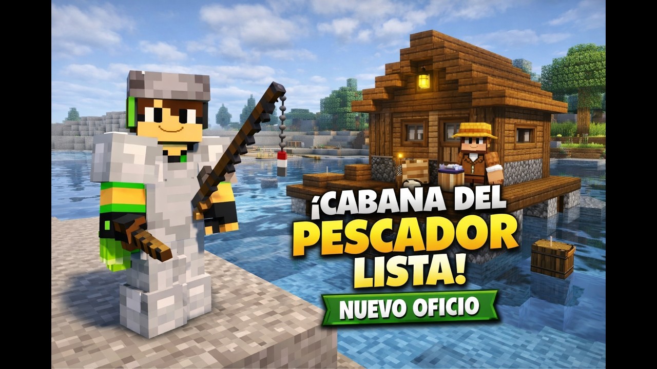¡CABAÑA DEL PESCADOR LISTA! Nuevo oficio en la colonia | MineColonies desde Cero #4