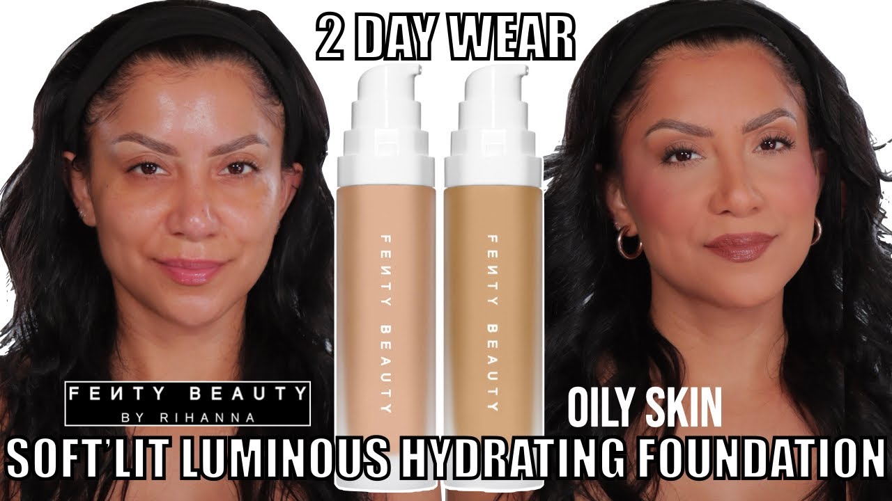 2 DAY WEAR *new* FENTY BEAUTY SOFT'LIT LUMINOUS LONGWEAR FOUNDATION *oily skin* | MagdalineJanet