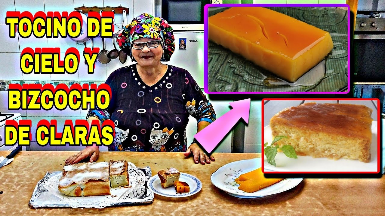 Pastel de Tocino de Cielo y bizcocho de claras , RECETA FÁCIL. María la pastelera -  paso a paso.