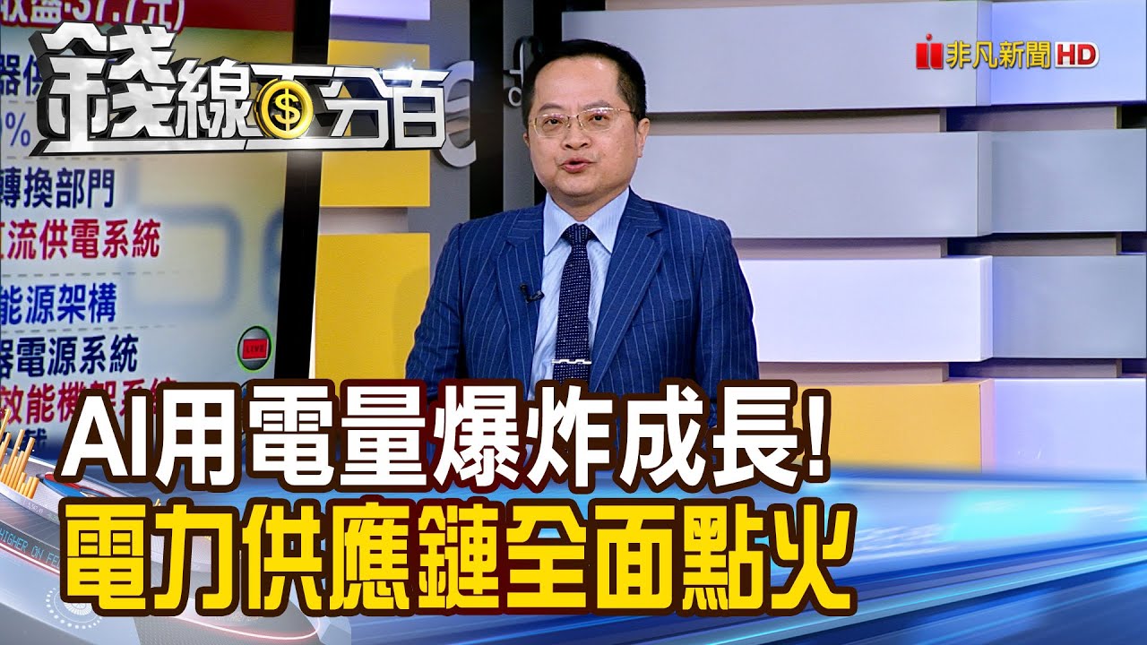 《AI用電量爆炸成長! 電力供應鏈全面點火》【錢線百分百】20251020-6│非凡財經新聞│