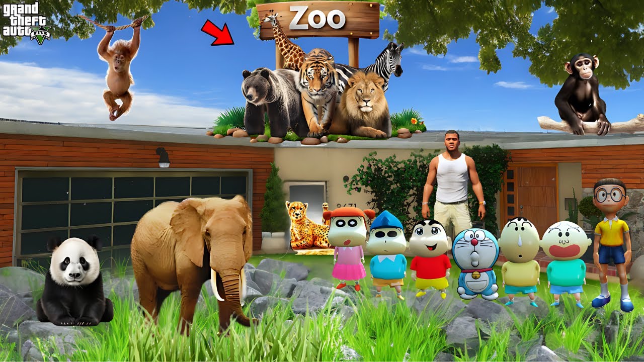 Franklin And Friends plan a New Zoo Tour trip in GTA 5