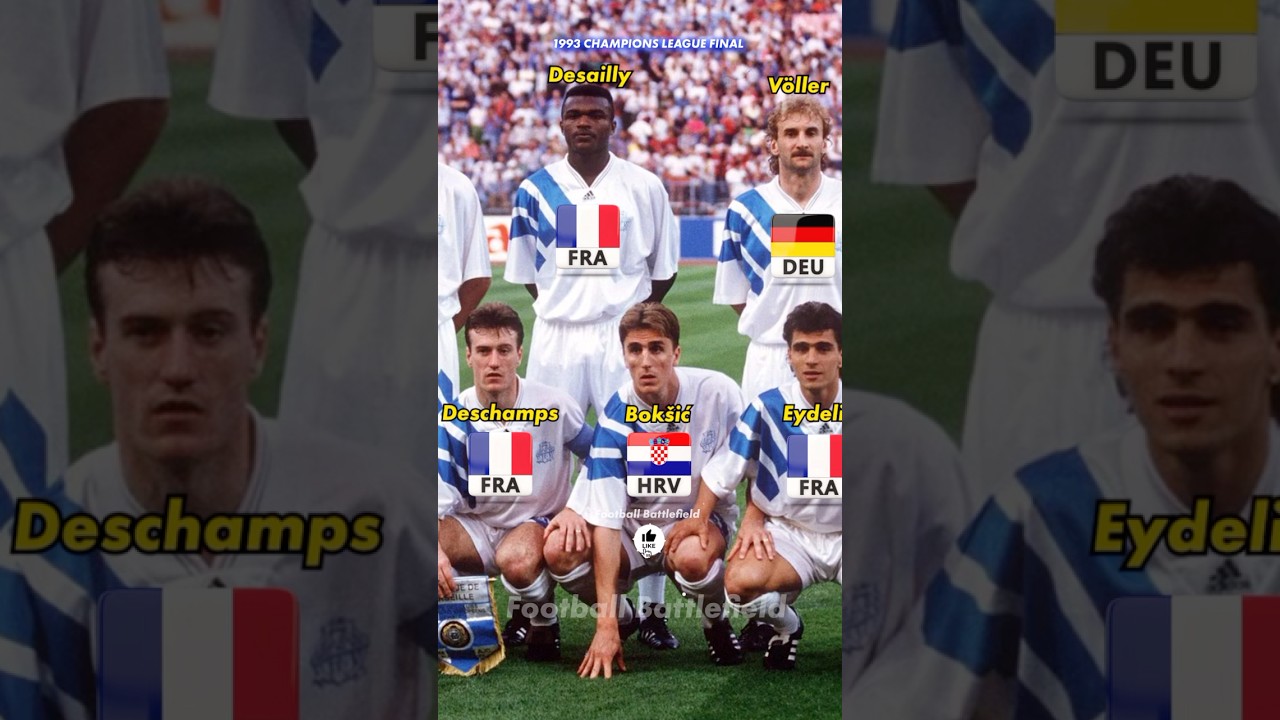 Olympique Marseille squad vs AC Milan Final Champions League 1993🔥Nations❤️