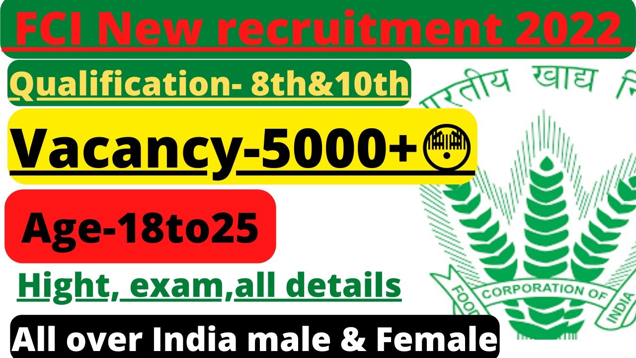FCI Recruitment 2022  || FCI Watchman New Vacancy 2022 || FCI 4710 New Vacancy | FCI vacancy 2022