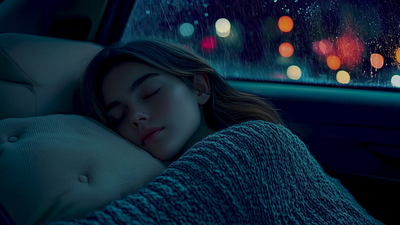 🌧️ Rain Falling on Car Window at Night | Calm Sleep Ambience,  Deep Relaxation and White Noise 🚗