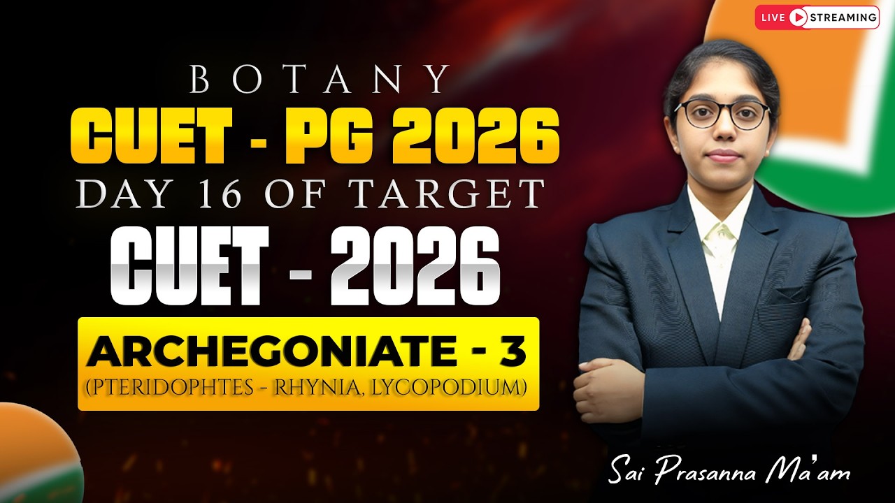 Archegoniate-3 | Pteridophytes (Rhynia & Lycopodium) | CUET PG Botany 2026 Day 16