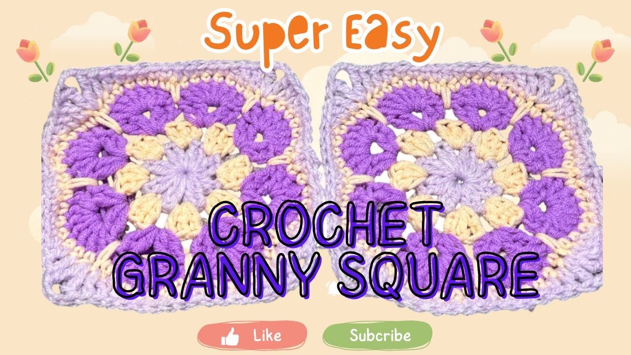 Super Easy Beautiful Granny Square, Tutorial 🧶🧶