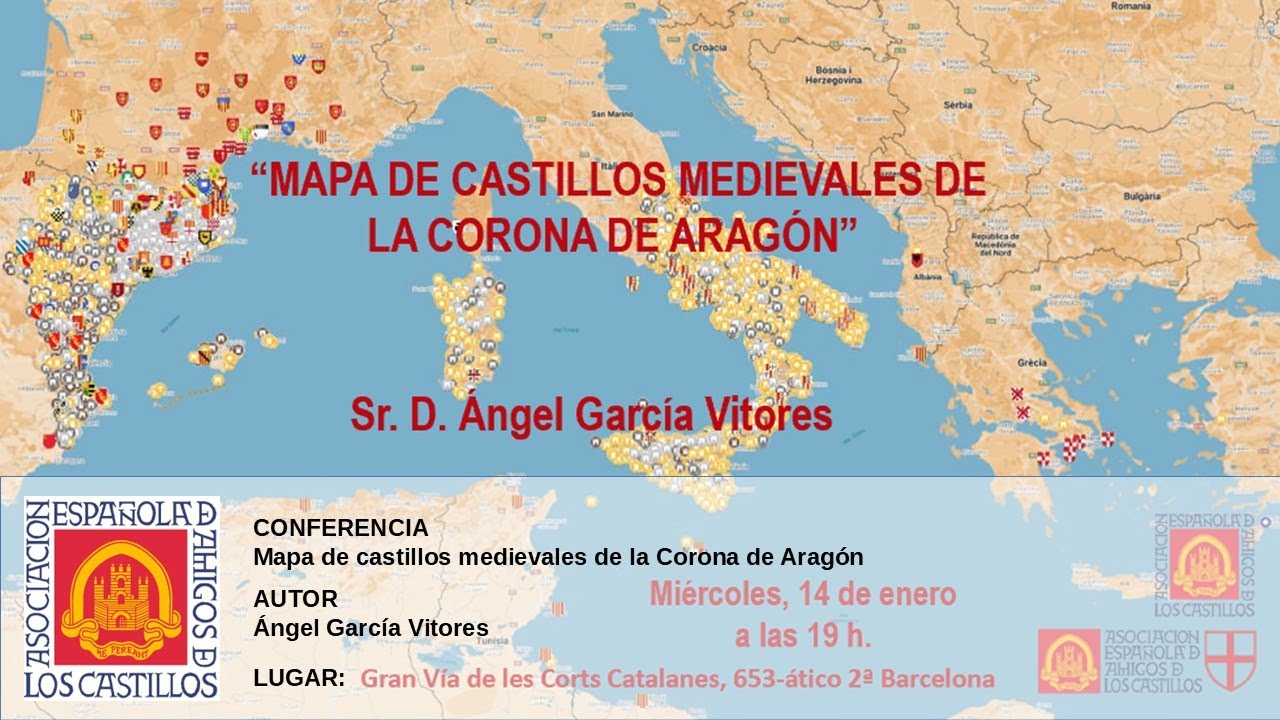 Mapa de castillos medievales de la Corona de Aragón. Ángel García Vitores