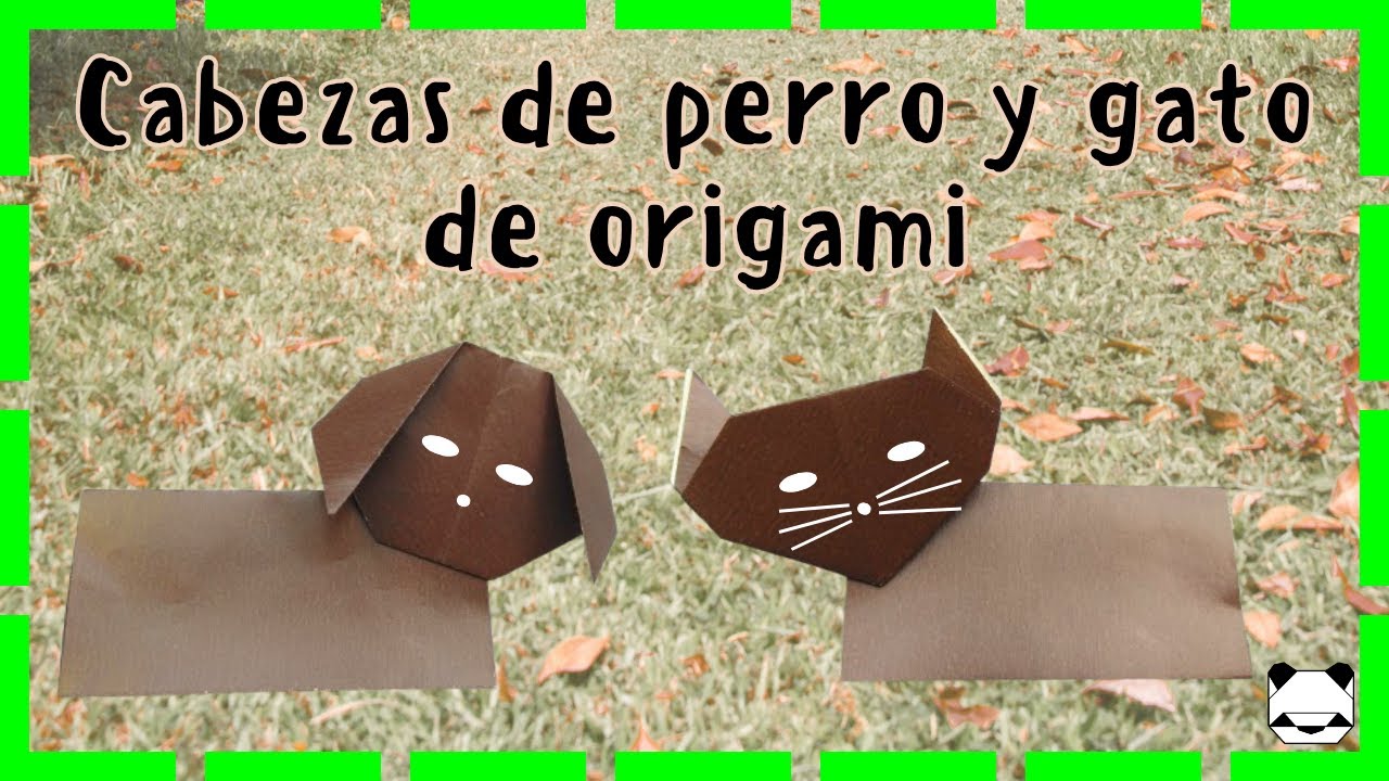 Cabezas de perro y gato de origami