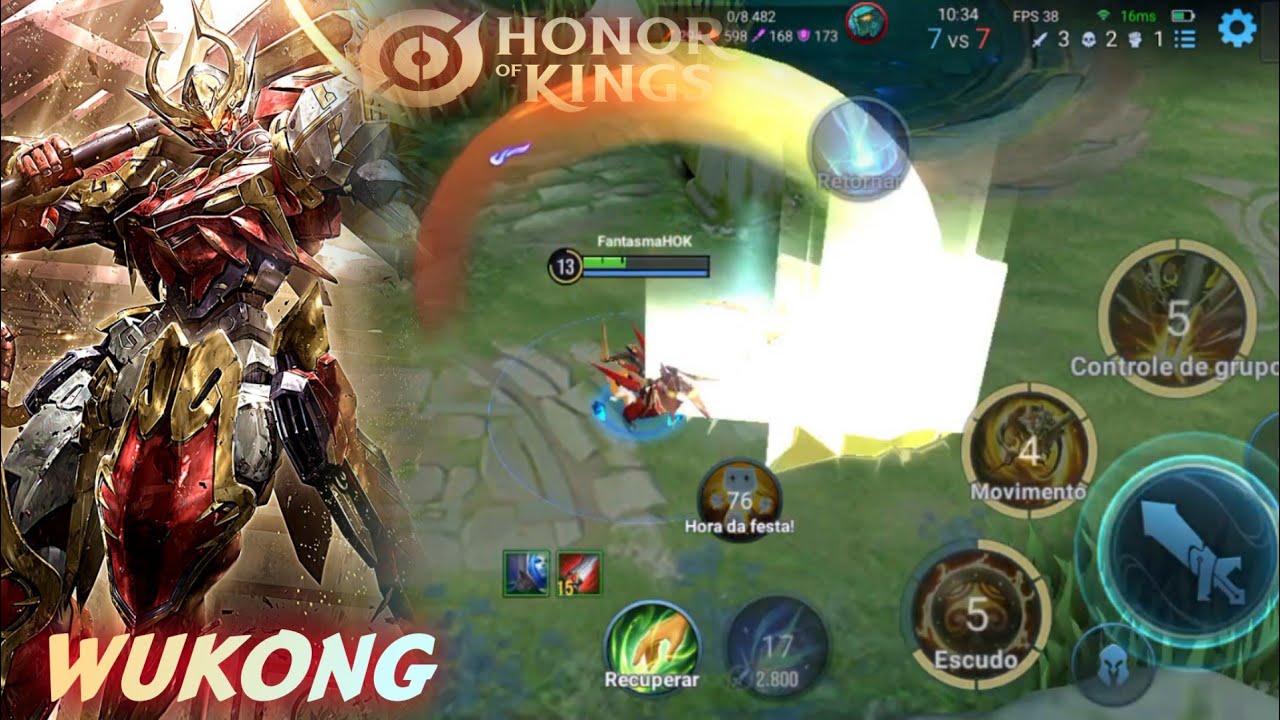 SO O BASICO NA JUNGLE , WUKONG GAMEPLAY ( HONOR OF KINGS )