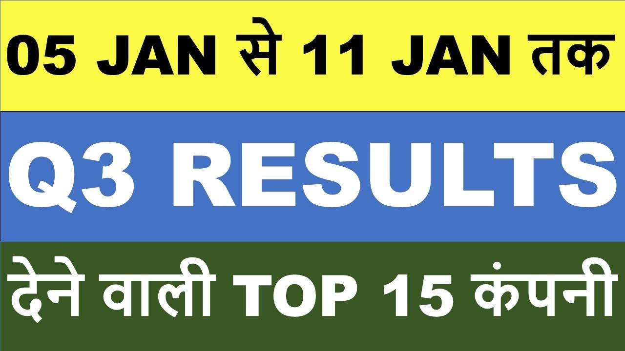 अगले हफ्ते आने वाले 15 कंपनियों के Results | Q3 Results 2026 | Q3 Results 2026 Today | Q3 Results 
