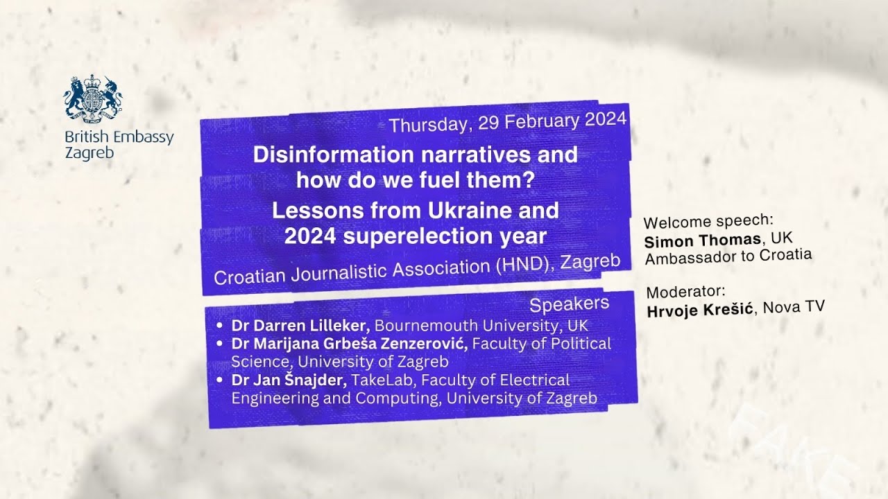 Research- Disinformation narratives and how do we fuel them? Lessons from Ukraine, prof. Grbe&scaron;a FPZG