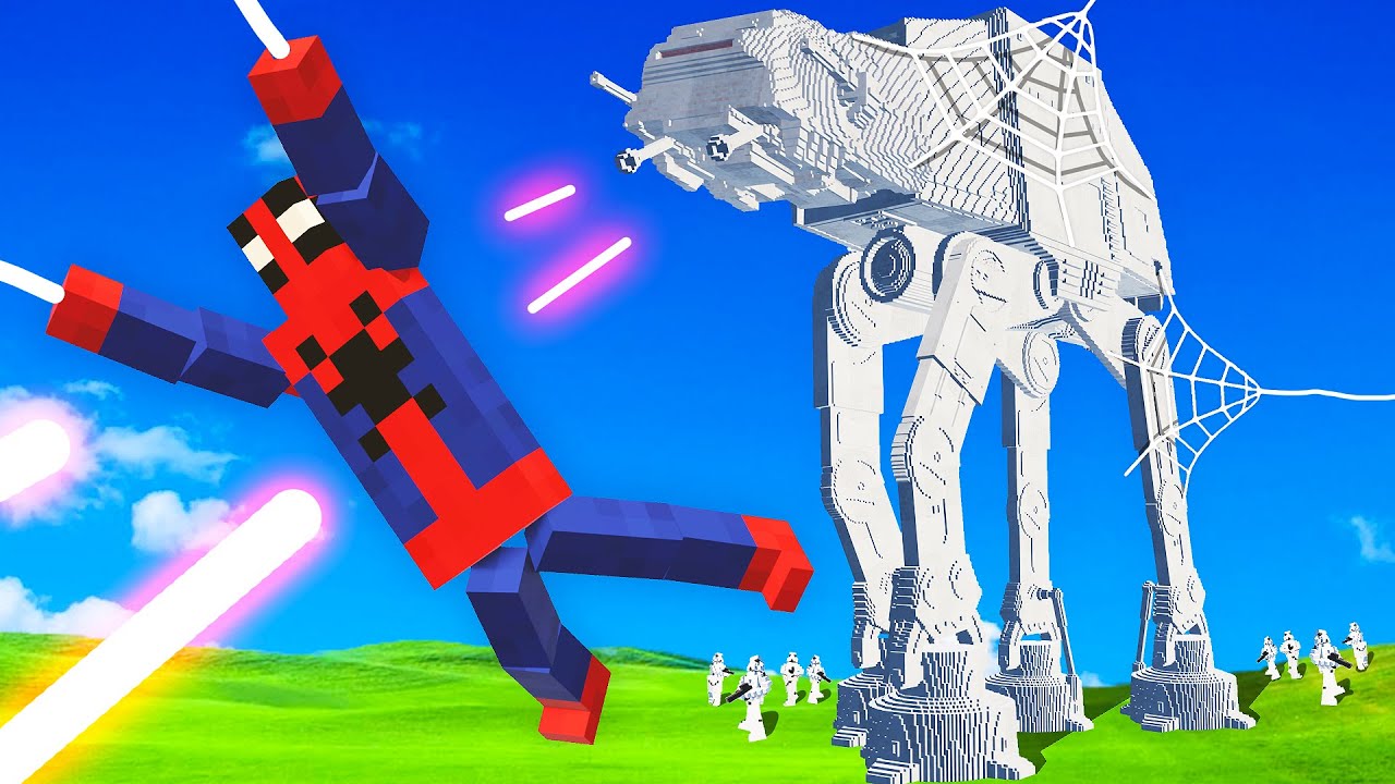 Webbing Star Wars AT-AT as Spiderman... (Teardown Mods)