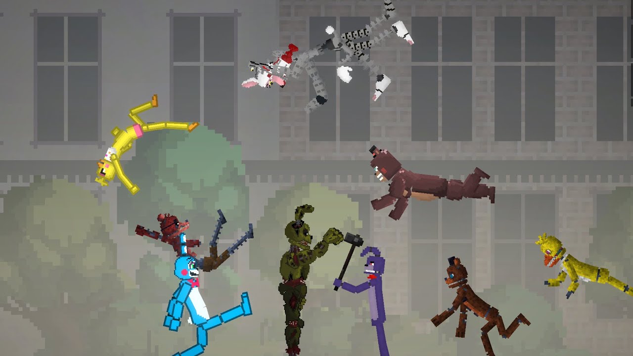 The Fnaf  fight (melon sandbox) part 1