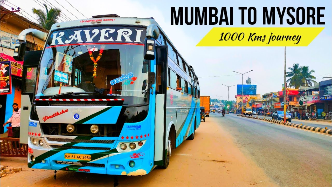 MUMBAI TO MYSORE FULL BUS JOURNEY | Kaveri Non A Sleeper Bus | 1000 Kms journey | Ash2travel