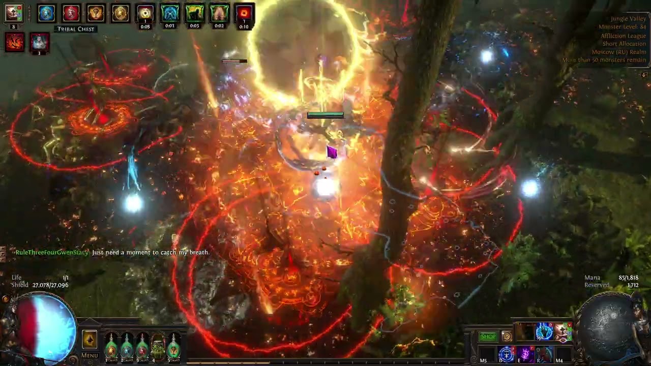 Triple Ghosted Feared vs Einhar Exilehunter (Poe Affliction 3.23 - Valdo's Map)