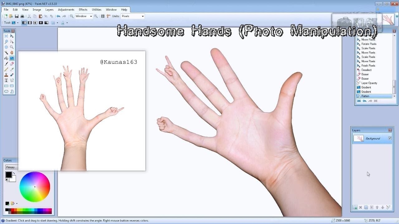 Paint.NET tutorial number 164 - Handsome Hands (Photo Manipulation)