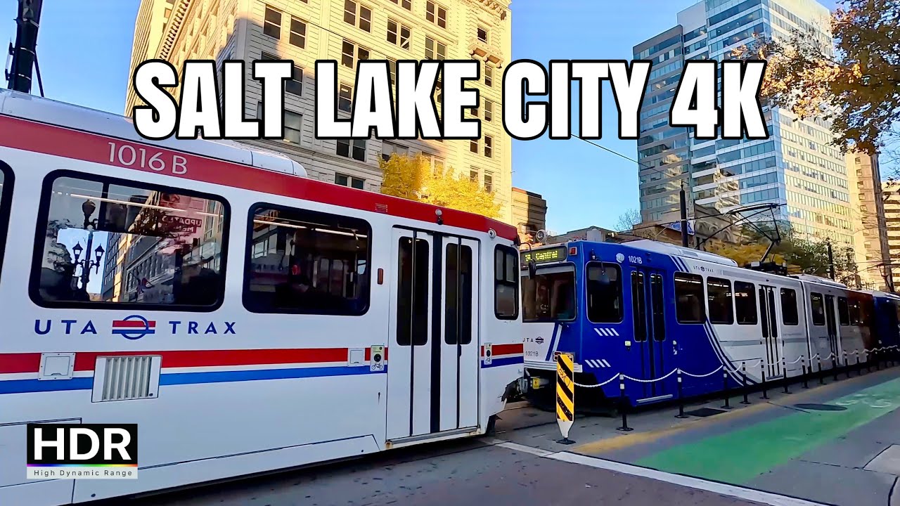 Virtual Tour Salt Lake City 4K Driving || Delta Center, Clark Planetarium The Gateway Shopping Mall