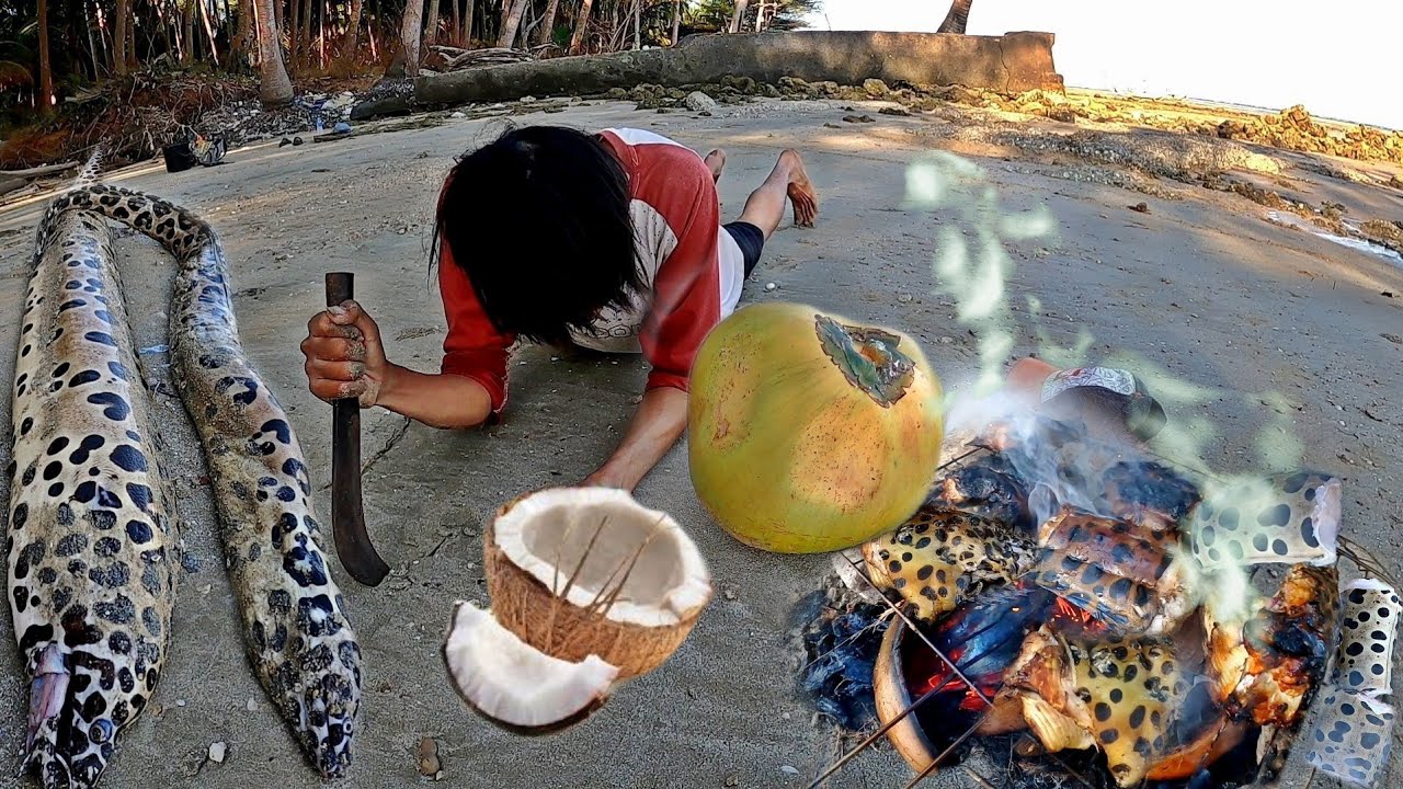 REKOR MANCING BELUT MORAY DI LAUT DAN BAKAR HASIL TANGKAPAN