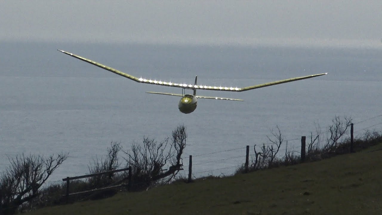 Torpedo. Flying a large vintage glider in gentle winds.