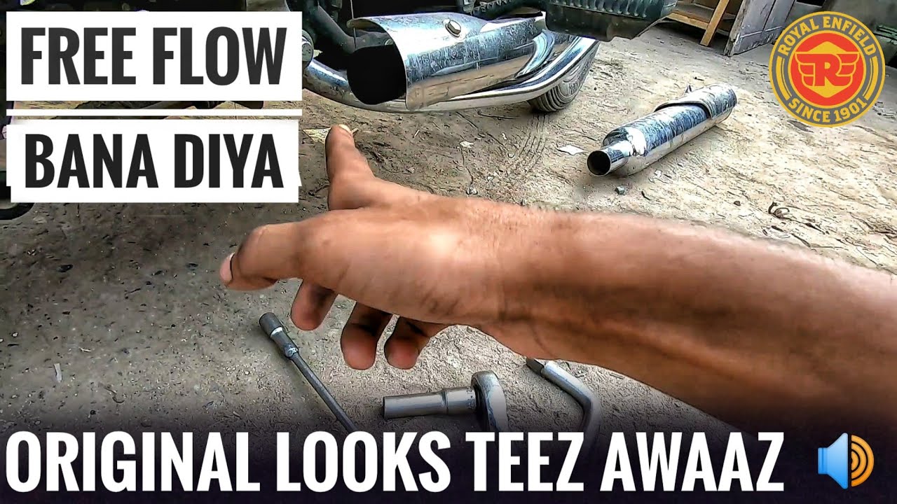 Bullet के Stock Silencer को Free Flow बना दिया | Mazedaar Sound 🔥⚡| Bullet 350 Modification