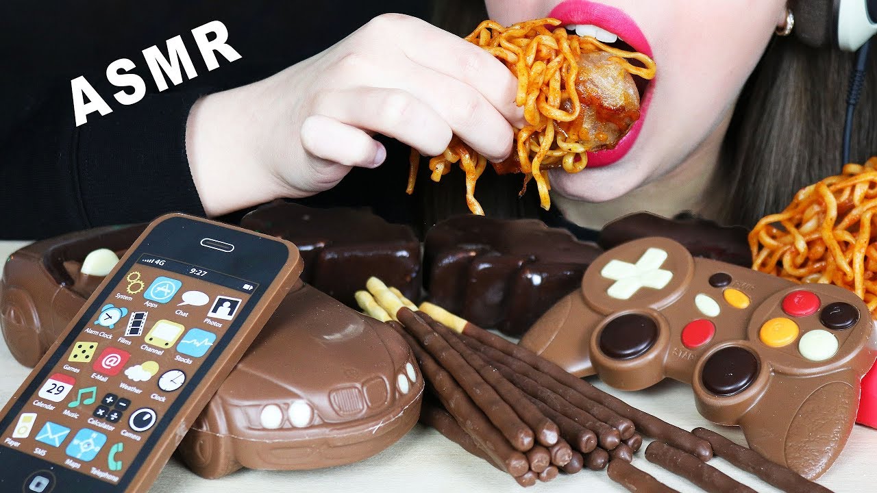 ASMR EDIBLE BMW CAR, IPHONE, GAMEPAD & SAMYANG FIRE NOODLES *Wraps* (Eating Sounds) 먹방