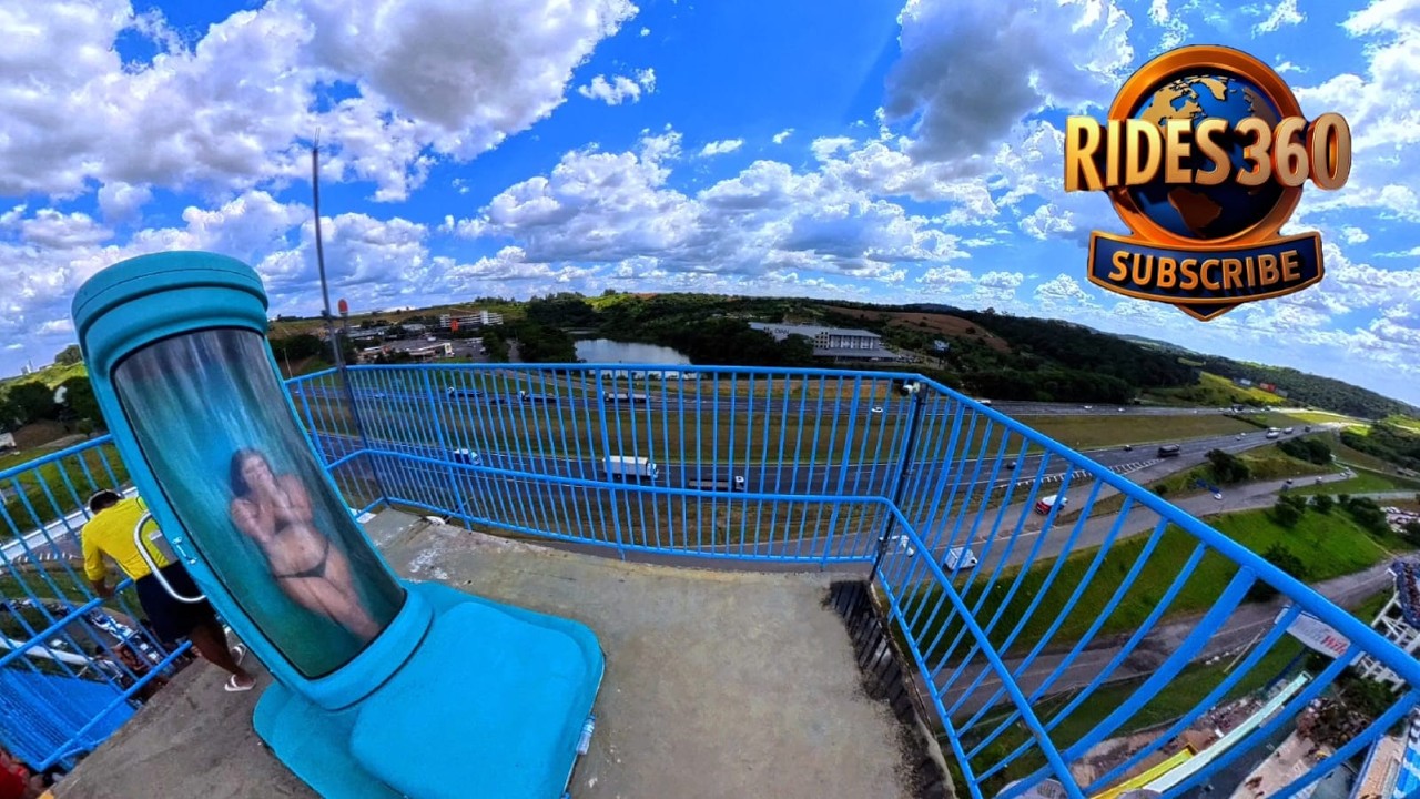 8K VR 360° – São Paulo Meteor at Wet’n Wild Brazil | Extreme Capsule Free Fall Water Slide