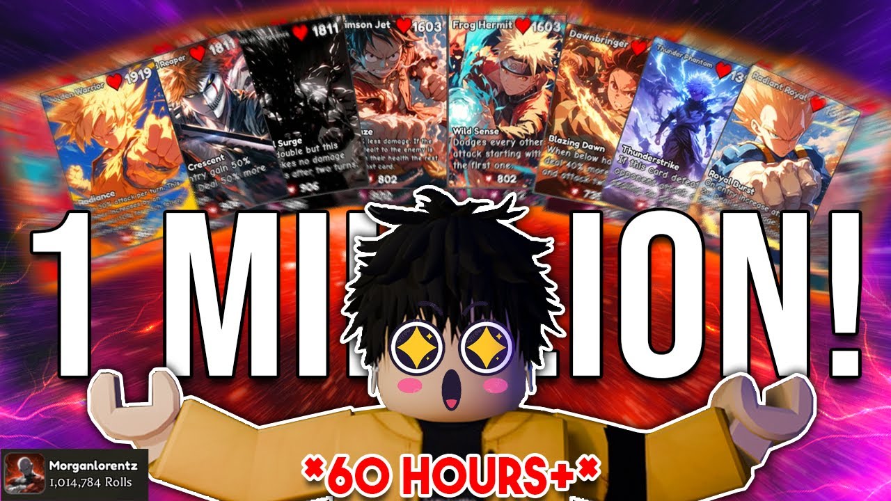 *1 MILLION ROLLS* Spending 60+ Hours in Anime Card Battle Update 5 AND I EVOLVED ALL THE CARDS!