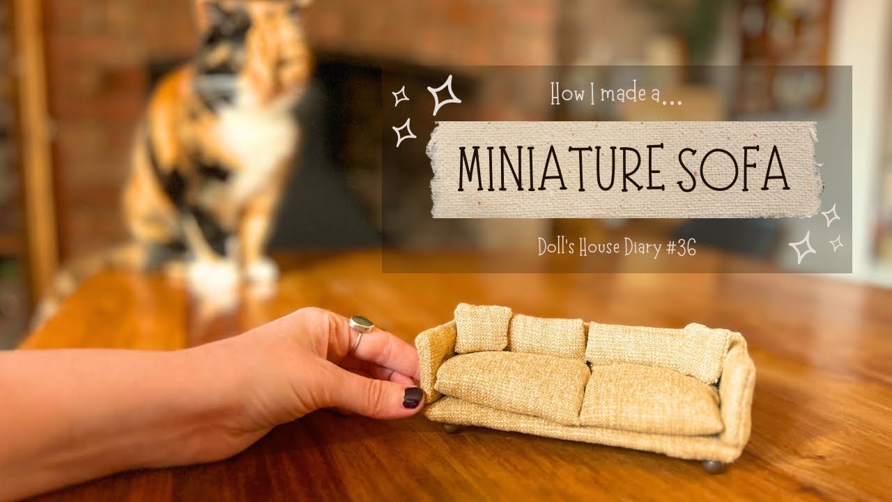 Handmade Dollhouse Furniture - DIY Mid-Century Modern Miniature Sofa 