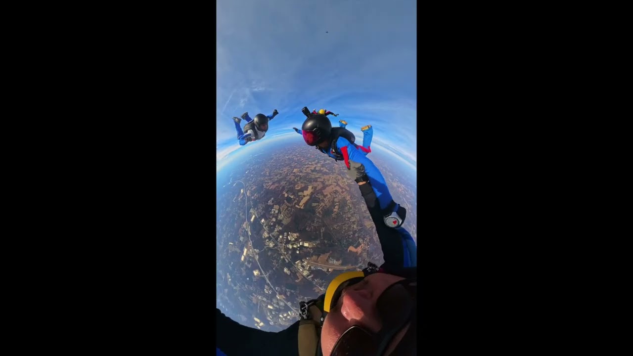 Piedmont Skydive 4Way. Bob, Brody,Josh & Me.  360 Video by Josh.