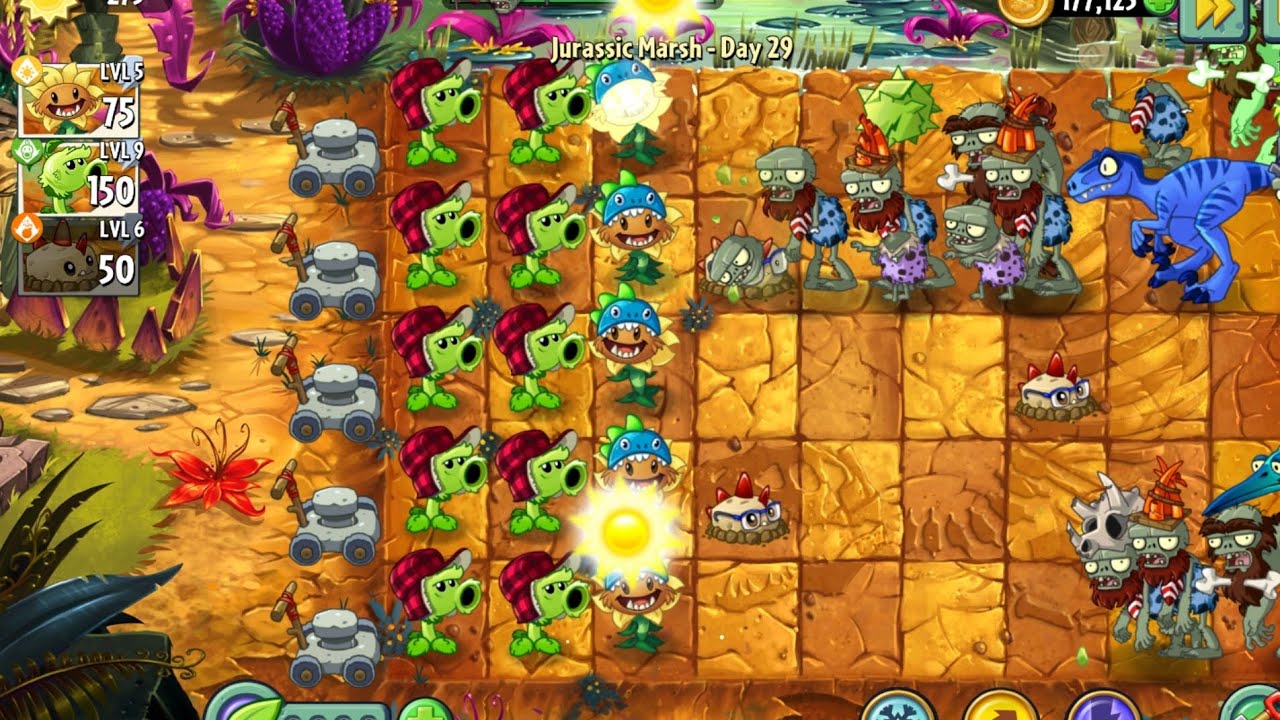 Plants vs Zombies 2.. Jurassic Marsh Day 27, 28, and 29 !!