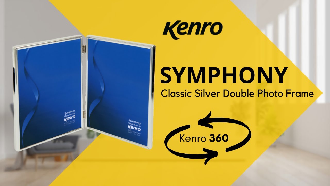 Kenro Symphony Classic silver plated twin photo frame - 360 degree video