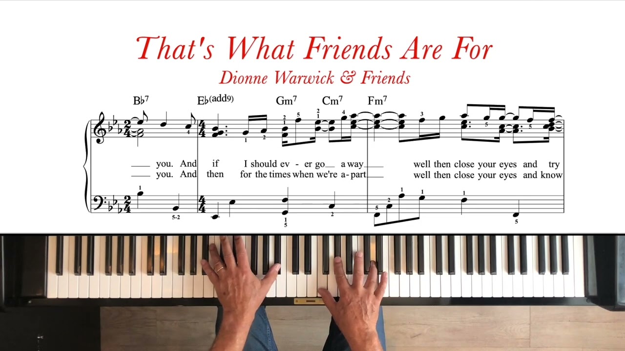 That's What Friends Are For - Dionne Warwick & Friends | Intermediate Piano Tutorial + Sheet Music