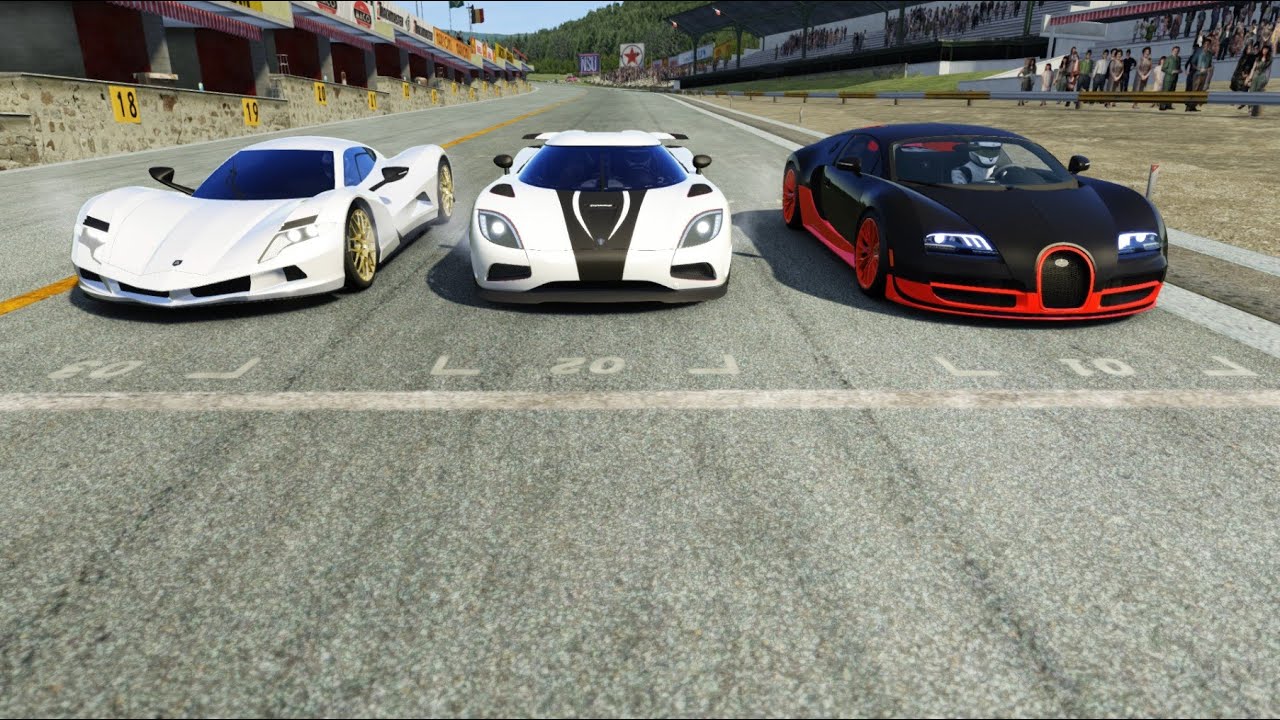 Koenigsegg Agera R vs Bugatti Veyron 16.4 Super Sport vs Aspark Owl at Old Spa