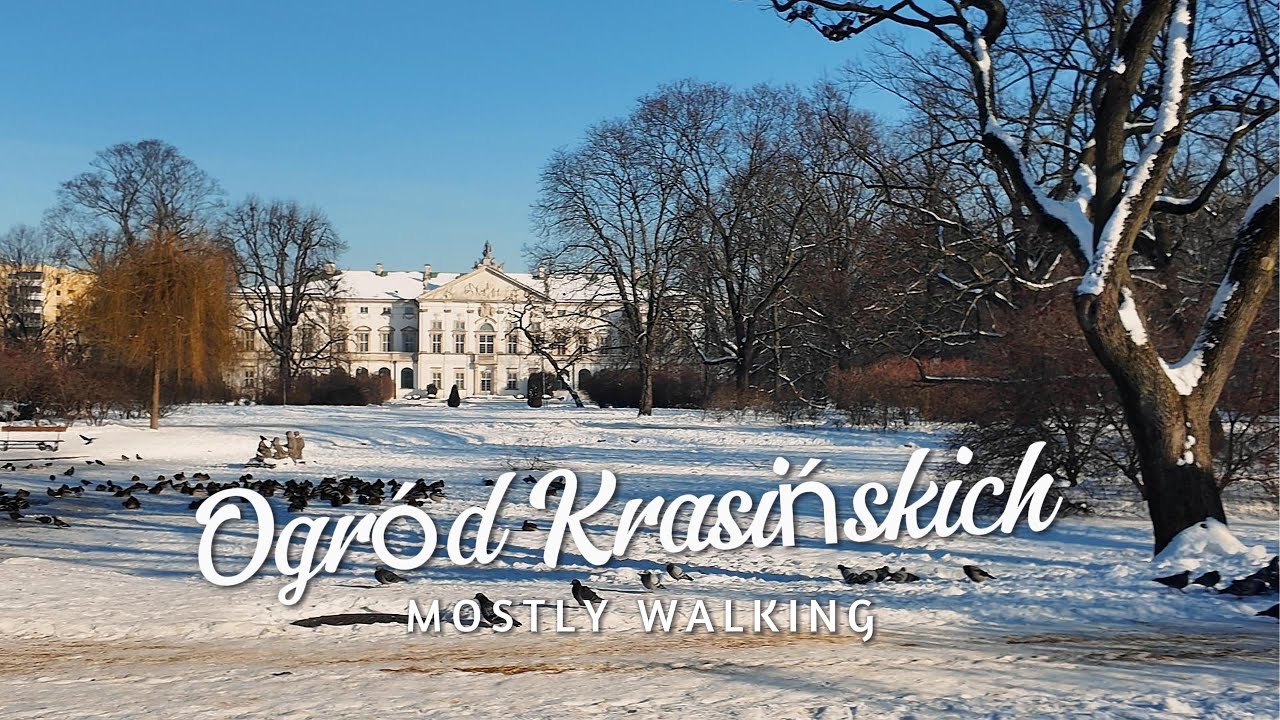 Snowy Walk Through Ogród Krasińskich ❄️ | Winter Wonderland in Warsaw