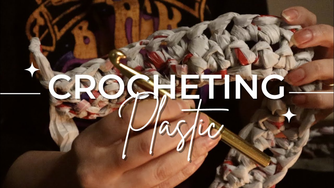 Crocheting Plastic Yarn ASMR 🧶 No Talking
