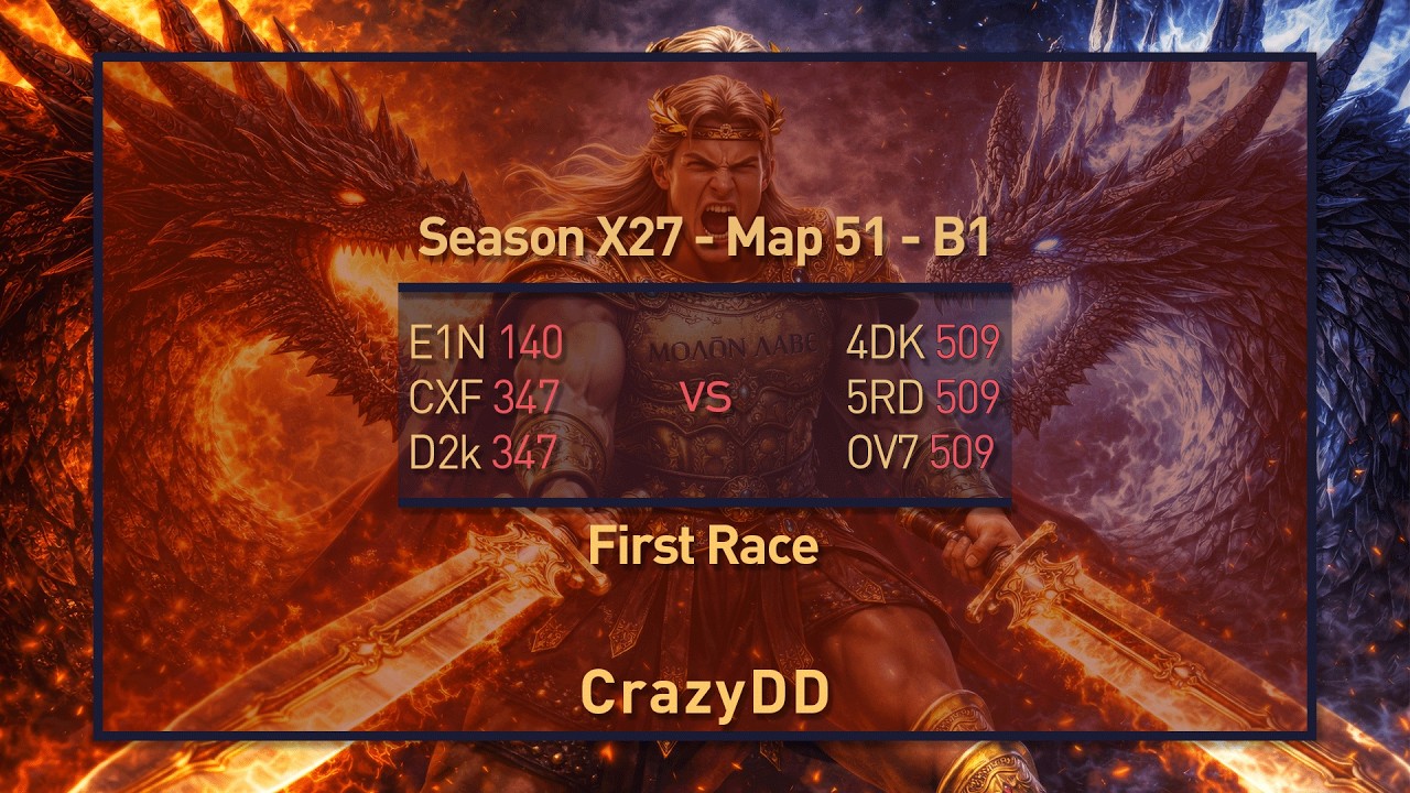 CrazyDD POV: Map 900051 - First Race | E1N + CXF vs 4DK + DDR | Rise of Castles