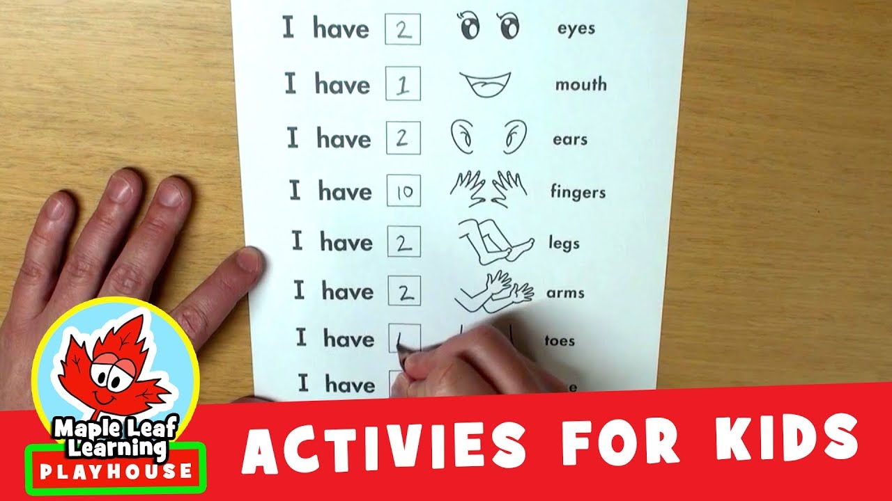 Counting Body Parts Activity for Kids | Maple Leaf Learning Playhouse