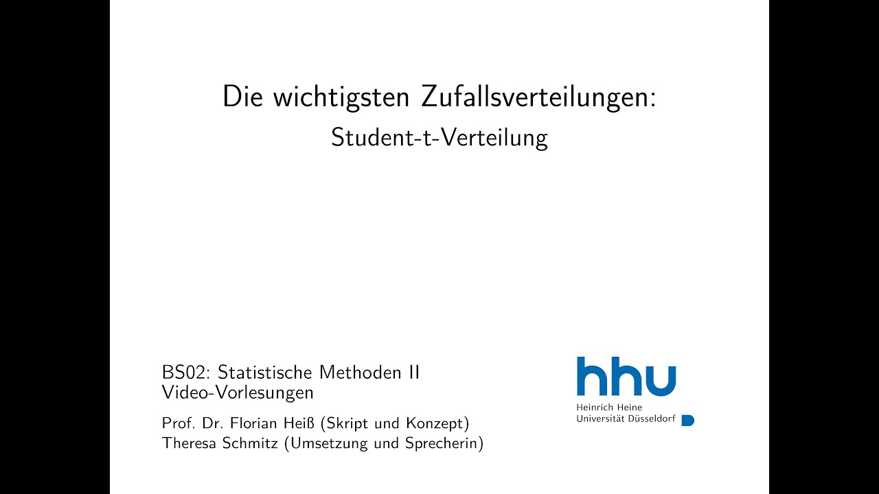 Statistik 2: 4.10 Student t Verteilung
