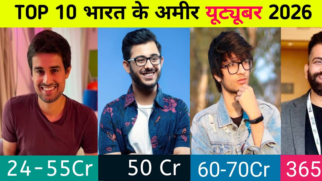 TOP 10 Rich Indian youtuber 2026 | भारत के अमीर यूट्यूबर 