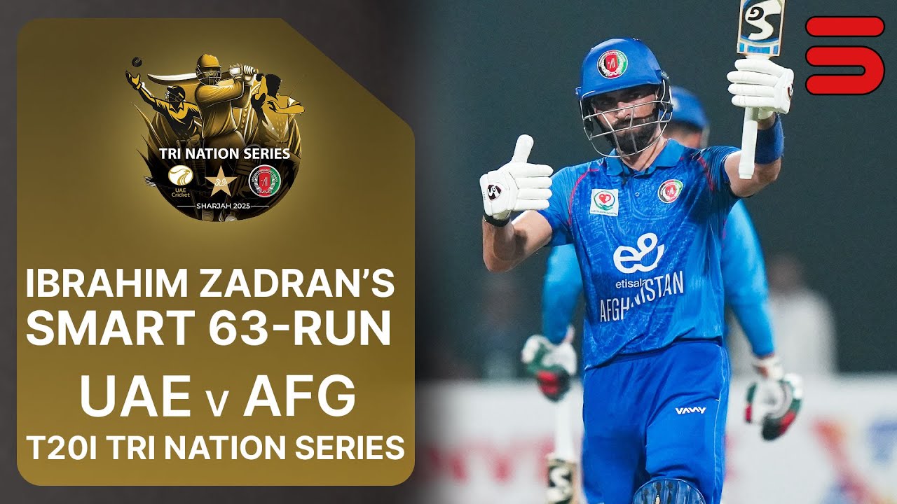 Ibrahim Zadran&rsquo;s Intelligent Knock | UAE vs Afghanistan | T20I Tri Nation Series 2025 | M 3 | M3Q1K