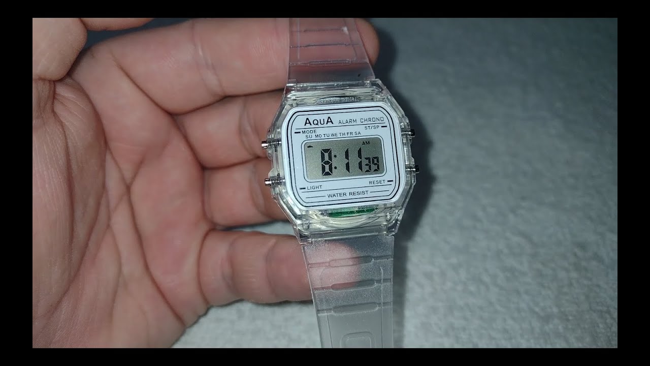 Relógio Aqua AQ81 transparente original
