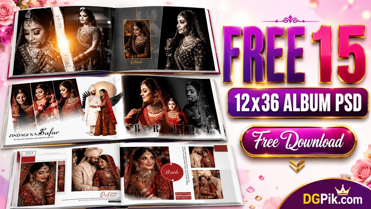 Free 12x36 Wedding Album Design PSD | 15 PSD Templates Download | 2026 Wedding Album PSD FREE