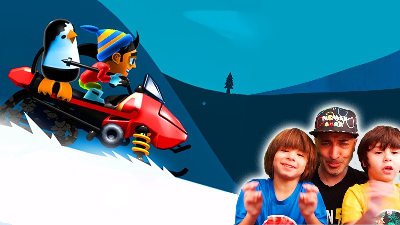 Dani y Evan a toda velocidad con pingüinos y el YETI en SKI SAFARI!! juegos IPAD