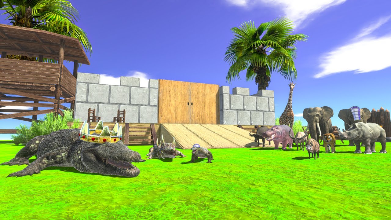 Mammals Enemies Attack King Purussaurus - Animal Revolt Battle Simulator